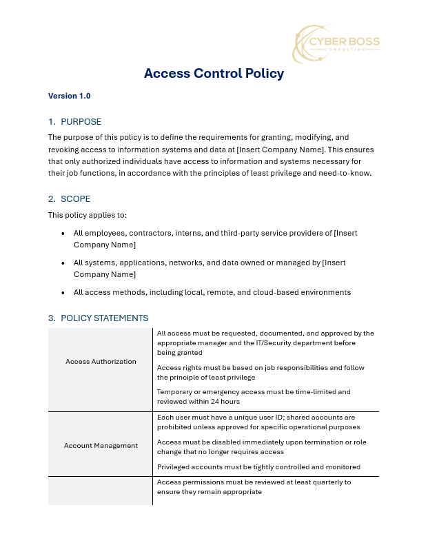 Small Business Cybersecurity Policy Toolkit